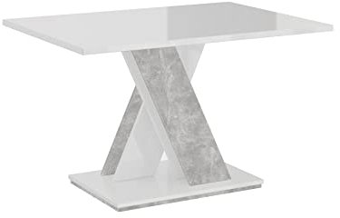 PROROOM FURNITURE - Onyx Mini - Couchtisch 120x60 Höhe 60 cm - Kaffeetisch Rechteckig - Sofatisch - Coffee Table - Wohnzimmertisch Modern - Beistelltisch Klein - Weiß Matt/Betonoptik