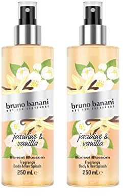 bruno banani Sunset Blossom Body Splash, lebhaft sommerliches Körperspray für Damen, 250ml (Packung mit 2)