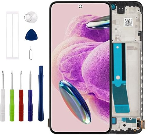 Duotipa Pantalla TFT de 6,43 pulgadas, compatible con Xiaomi Redmi Note 12S 4G (negro con marco), pantalla LCD táctil, digitalizador, montaje con kit de herramientas de reparación