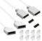 2Pcs 2M 4Pin LED Strip Light Extension Cable with 4Pcs 4Pin Male Connectors and 8Pcs Self-adhesive Cables Clips Fit for 5050 3528 2835 RGB Lights Strips Lamp Splitter Cord Wire with Pin and Tape Clip