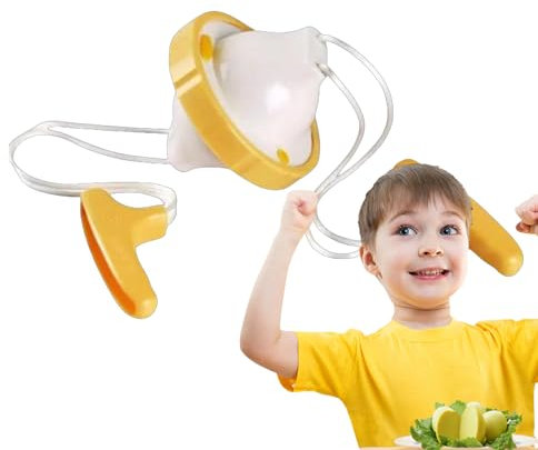 Mixer per tuorlo d'uovo, centrifuga portatile per uova, shaker manuale per uova, con corde per tirare tuorlo d'uovo, mixer bianco con 2 corde e 2 manici, strumento per cucinare uova, utensile da