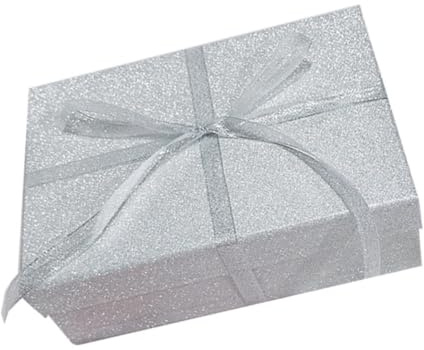 Healvian Silber Kosmetikverpackung mit Bow Design Geburtstagsfall mit Deckel Umweltfreundlich und Geruchlos