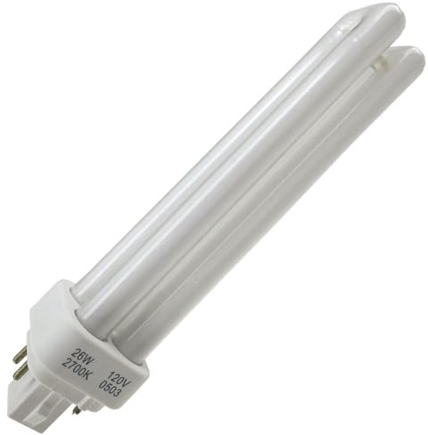 Industrial Performance CFQ26W/G24Q/827, 26 Watt, 2700K, Quad Tube Diammable Fluorescent Tube Light Bulb (2 Pack)