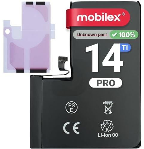 MOBILEX Batterie pour iPhone 14 Pro | Sans message | Puce TI | 3046 mAh - OEM | Remplacement interne avec adhésif | Capacité d'origine