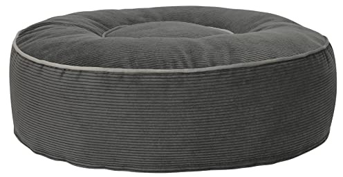 Mr. Cuddles Ersatzbezug für Hundekissen Lilly Größe M– runder Kord-Bezug Hundebett | Anthrazit, Waschbar, Oeko-TEX® Zertifiziert, handgefertigt in Europa