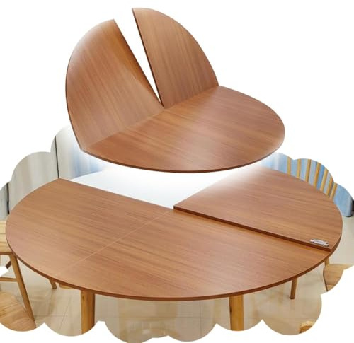 SMELEDFCFK Tavolo Rotondo Pieghevole Rotondo 120 130 140 150 160 170 180 190 200cm Prolunga Da Tavolo Rotondo In Legno Desktop Temporaneo Grande Senza Gambe(Yellow Teak,120cm/47in)