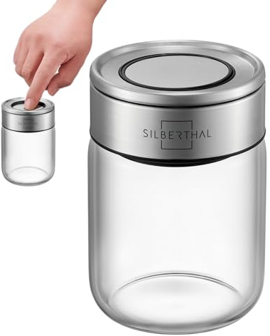 SILBERTHAL Gewürzglas Rund 200 ml - mit Klickdeckel stapelbar | Vorratsglas mottensicher für luftdichte & auslaufsichere Aufbewahrung in der Küche