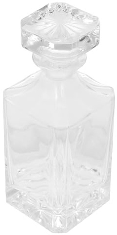 OSALADI Carafe à Liqueur en Verre Imitation Cristal 750 Ml, Bouteille de Whisky Décorative Transparente Mate, pour Bar, Restaurant et Service de Boissons Raffinées