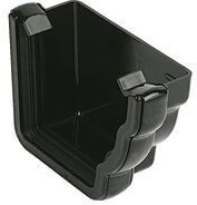 FloPlast Ogee Black External Stopend Right Hand