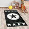 CARPETIA Kinderteppich Spielteppich Kinderzimmer Teppich Stern schwarz Creme Größe 80x150 cm