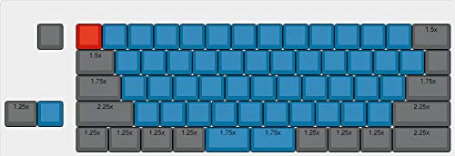 YMDK XDA blau-grauer Blanko-Keysatz für mechanische MX-Tastatur (nur Tastenkappe) Steelseries Ergodox Filco Cosair Noppoo Planck IKBC Vortex Core (UHK Layout)