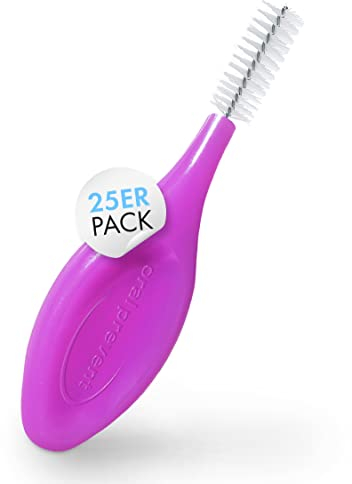 25 Stück: ORAL PREVENT Interdentalbürsten - Zahnreinigung für die Zwischenräume - Zahnzwischenraumbürste - Zahnstein-/Kariesprävention - Lila - 1,30 mm - ISO 7