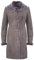 Infinity Leather Damen 3/4 Geknöpft Grau Merino Shearling Wildleder Schaffell Mantel XL