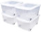 Ondis24 4x Kunststoffbox mit Deckel & Rollen, Rollbox 80L, Spielzeugkiste, Kiste stapelbar, Aufbewahrungsbox transparent
