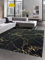 CARPETIA Teppich Wohnzimmer Designerteppich Marmor Optik schwarz Gold Größe 80x150 cm