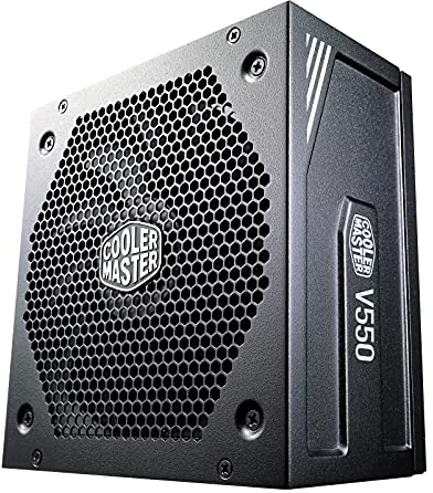 Cooler Master V550 Gold V2 Bloc d'Alimentation, Prise EU - 550W, 80 Plus Gold, Modulaire, Alimentation PC ATX, Ventilateur FDB 135mm, Mode Semi-Passif, Garantie 10 ans, Câbles 16AWG PCI-e - Noir