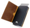Stealth Wallet Porte Carte Bancaire RFID pour Homme - Porte-Cartes De Crédit avec Mécanisme Pop Up et Boîte Cadeau - Portefeuilles de Crédit Aluminium Minces (Aluminium Noir, Cuir Marron Crazy Horse)