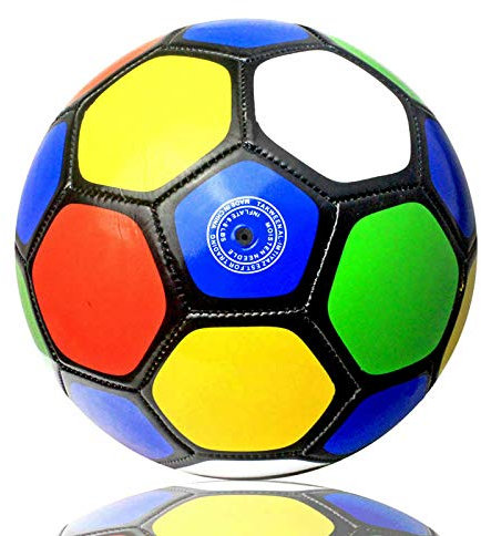 SDMAX Leather Football Size 5 Soccer Balls, 32 Panel Multicolour, Lightweight PU, Durable And Water-Resistant, Balanced Cross-Weave, Smooth Glide, Balls Kids Adult