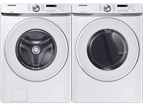 Samsung WF45T6000WPR White Front Load Laundry Package