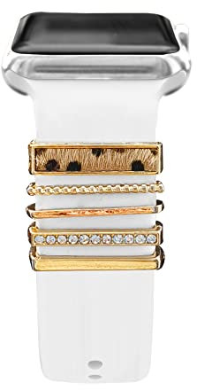 Anillos Decorativos de Diamantes Loops Compatibles con Apple Watch Bandas 38mm 40mm 41mm 42mm 44mm 45mm 49mm, Watch Correa Metal Charms Accesorios para iWatch Series 8 7 6 5 4 3 2 1 SE Ultra,Tipo #16