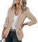 Cicy Bell Damen Casual Blazer Offene Front Langarm Arbeit Büro Jacken Blazer Khaki XL