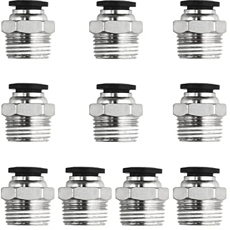 XINMEIWEN PC8-N3 NPT-Außengewinde, 8 mm, pneumatische Push-to-Connect-Armaturen, 10 Stück