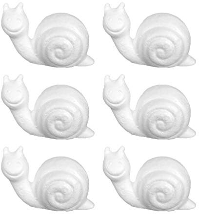 ifundom 6 Stücke Weiß Schaum Schnecke Modellierung Styropor Schaum Tier Für DIY Handwerk Malerei Hochzeit Ostern Weihnachtsdekoration