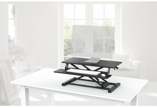 Hama Höhenverstellbarer Schreibtischaufsatz, 80 x 40 cm, Schwarz