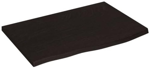 vidaXL Wandregal, Holzregal Regal Handgefertigt mit Baumkante, Wandboard Regalbrett Deko, Bücherregal Hängeregal, Dunkelbraun 60x40x2cm Massivholz Eiche Behandelt