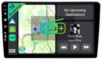 YUNTX [DAB-4G+64G] Android 14 Autoradio für Opel Astra H/Zafira B/Corse C D-[Integriertes DAB+/CarPlay/Android Auto/DSP/GPS]-9” IPS 2.5D Touch-Screen-MIC+Kamera-USB/MirrorLink/Bluetooth 5.0