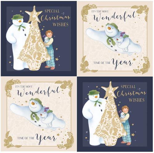 Danilo Promotions Limited SMXB4 Weihnachtskarten-Set, offizielles Schneemann-Design, 12 Karten, 2 verschiedene Designs