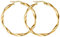 day.berlin Damen Creolen Celio in Gold 18k vergoldet, 35mm Durchmesser, gedrehte Ohrringe 2mm stark, 316L Edelstahl nickelfrei & wasserfest