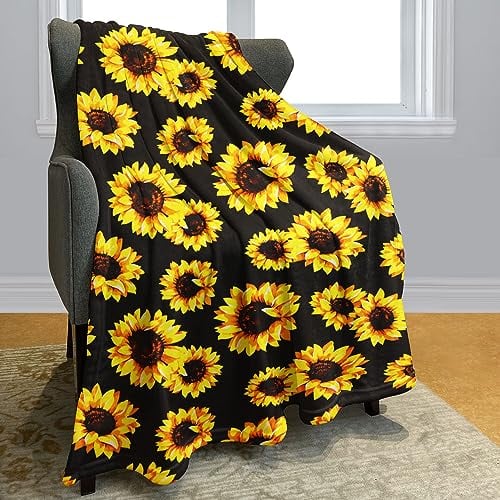 YISUMEI Sonnenblumen Kuscheldecke Sonnenblume Decke Weich und Warm Geschenke für Frauen,150 x 200 cm