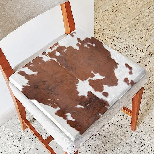 SUCADA Stuhlpolster, Kuhfell-Druck, Stuhlkissen, strapazierfähiges Stoff-Stuhlkissen, bequemes, weiches Sitzkissen für Esszimmer-/Bürostuhl, verdickte Stuhlpolsterung aus Rindsleder für Renovierung