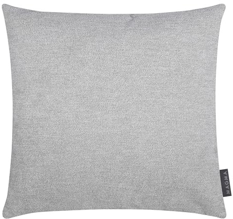 MAGMA Alfa Kissenbezug 40x40 cm - grau,- samtig weich kuscheliger Velour Look, rechteckiger Kissenbezug, für Wohnzimmer, Schlafzimmer, Büro und Gästezimmer Waschbar