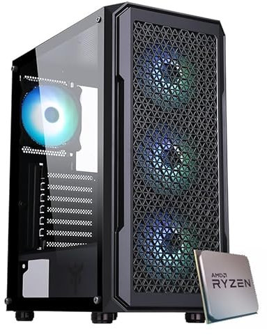 Gaming PC Assemblato Fisso Ryzen 5 4500 - Radeon RX 6600 8GB - M.2 1TB nvme - Ram 16GB DDR4 3200Mhz - B450 - ARGB - Windows 11
