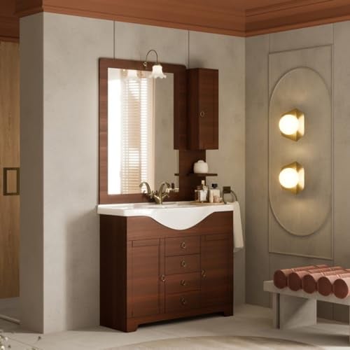 Kiamami Valentina Composizione Bagno Arte povera 105cm Noce Collezione Toscana
