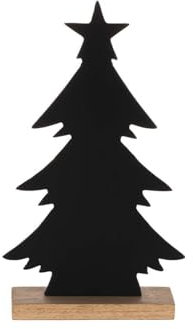 EGLO LIVING Deko Baum Baliguian, Weihnachtsdeko Wohnzimmer, Tischdeko Weihnachten aus Holz in Natur und Metall in Schwarz, Adventsdeko Fensterbank, 31,5 x 18 cm