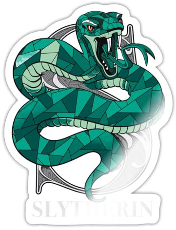 Spreadshirt Harry Potter Slytherin Monochrome Sticker, 10 x 10 cm, White Glossy