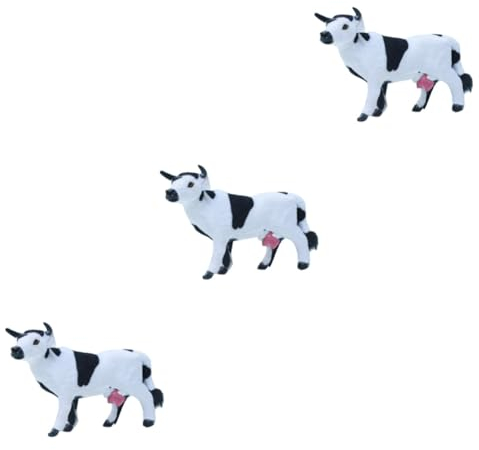 BESTonZON 3 Piezas Juguete de Vaca lechera Realista Estatua de Regalo de cumpleaños modelando Vacas decoración Escritorio Home Decor Juguetes Adorno de Vaca lechera Lindo la Vaca