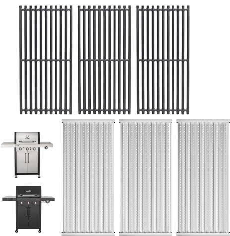 WEBROIL Grillrost und Strahlerplatte für Charbroil Tru-Infrarot 3 Brenner 466242615 463242515 466242616 463367016 463242516 463346017, Grillteile für Charbroil Commercial Grill G4666 6-002 5-W1 G472