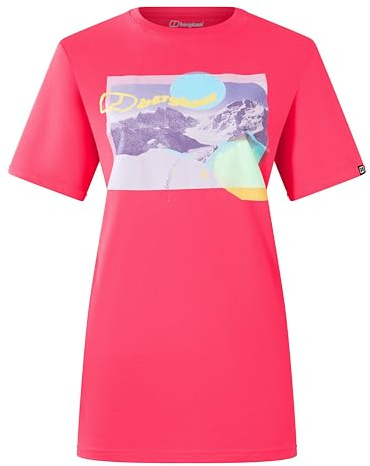 Berghaus Damen Hill Hazed T-Shirt | 100% Baumwolle T-Shirt, Feuriges Pink, 8