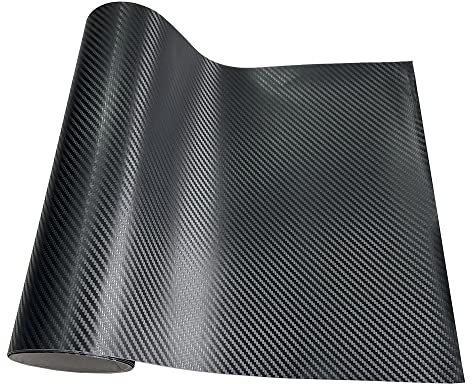 Car Wrap Vinyl 3D Carbon Fiber Vinyl Wrap Film Glossy Black Matte Black Self Adhesive Vinyl Car Wrap Foil Sticker Console Computer Laptop Skin Car Vinyl Wrap(3D Carbon Black,30cmx150cm)