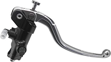 Pompa Freno - Lavorata CNC - 16X16 Con Corpo Pompa Anodizzato, Leva Fissa Lunga Argento (Pomello+Leva) per YAMAHA YZ (CC 125) 2017-2024