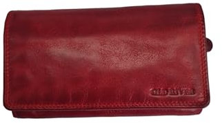 Old River Damen Leder Portemonnaie, Geldbörse Mittelgroß, Damen Börse gewaschenes Leder