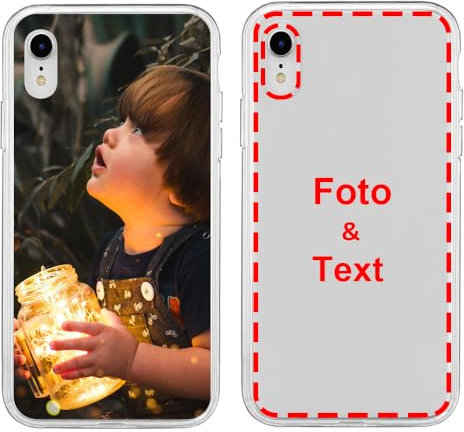 MXCUSTOM Personalisierte Handyhülle für Apple iPhone XR, Benutzerdefiniert Hülle mit Eigenem Foto Bild Text Individuelle Schutzhülle [Transparente Weiche TPU Dünn Stoßfest](FXT-CR-P1A)