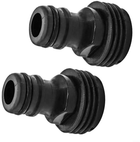 Gartenschlauch Schnellverbinder 2 Stück 3/4 Zoll Gewinde Adapter Wasserschlauch Anschluss Kunststoff Schwarz Für Garten Bewässerung Schlauchverbinder Wasserhahn
