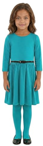 A2Z Girls Long Sleeve Skater Dress - 3/4 Skater Turquoise 13.