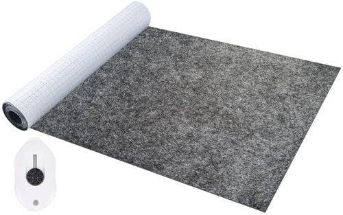 LongZYU 40x220cm Selbstklebender klebriger Filz Selbstklebend Mehrzweckklebstoff für Box Liner, Cup Mat, Bilderrahmen, Stuhlbein, 2 mm Dicke (grau)