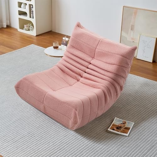 BPKADHY Sitzsack Sofa Bodensofa,Bodensessel Lesesessel Bequem mit Rückenlehne Lazy Sofa,Schwammgefülltes Sofa Bean Bag Chair für Schlafzimmer Wohnzimmer,Rosa (Rosa)